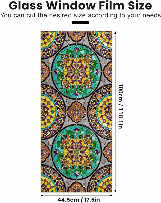 Stained Glass Window Privacy Film Static Cling - Image 2