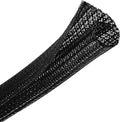 10ft - 1/4 inch Braided Cable Management Sleeve Cord Protector - Self-Wrapping by CrocSee