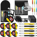 24 Pcs Mini Tape Screwdriver Keychain Set Christmas Men Gifts Bulk Adult Party Favors Multitool Pen Card Tool Measuring Keychains Stocking Christmas Stuffers for Men Dad (Yellow,Black)