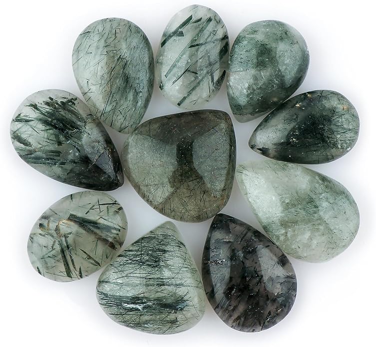 10pcs, Natural Gemstone Cabochon, Wholesale Assorted Flatback Crystals by CRYSTALINES