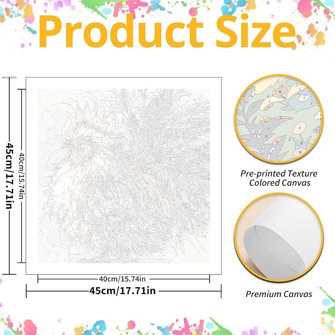 Paint by Numbers Kit for Adults, Rooster Paint by Numbers Kit for Adults - Image 3
