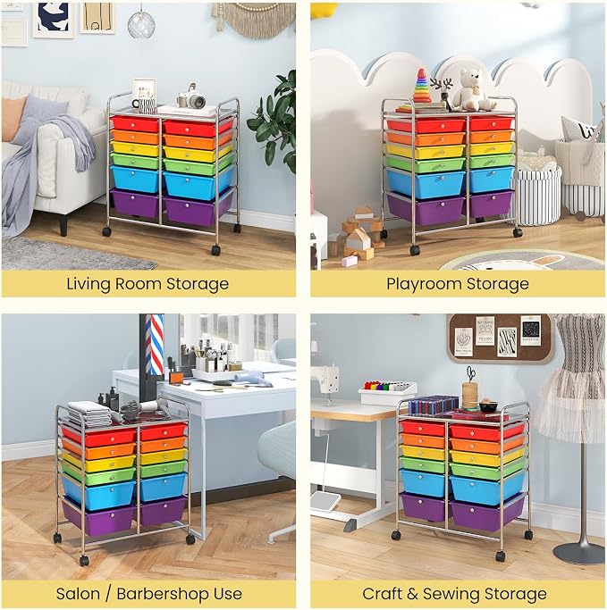 BECOMFORT 12-Drawer Rolling Cart - Image 8