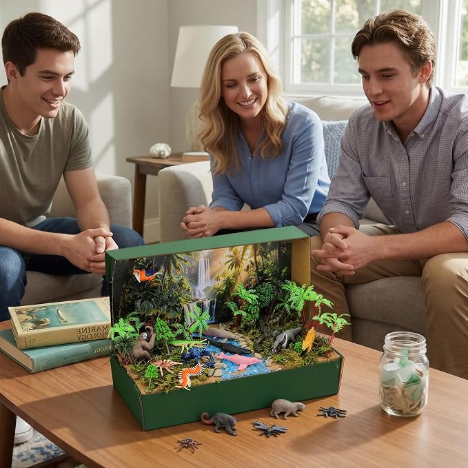 90 Pcs Tropical Rainforest Diorama Kit Habitat Project Box Set Rainforest - Image 4