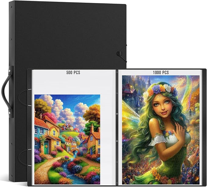Puzzle Storage Folder for 1000 & 500 Pieces – Large Capacity Puzzle Album by AWSLDirect