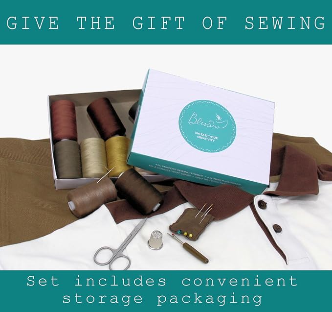 BlesSew Sewing Thread in Brown Color Tones - Image 6