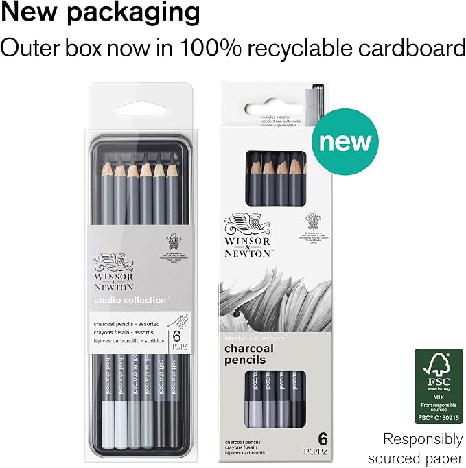Winsor & Newton Studio Collection, Charcoal Pencils - Image 2