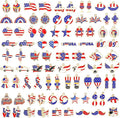 SANNIX 110Pcs Independence Day Charms, Patriotic Charms 4th of July Red White by SANNIX