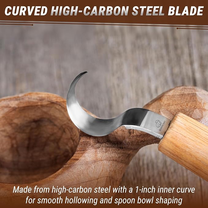 BeaverCraft Spoon Carving Hook Knife SK1 - Image 5