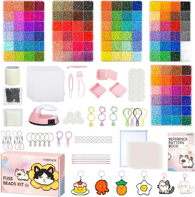 Fuse Beads Kit-120 Colors 62000 2.6mm-Easy DIY, Built-in Iron | DIY Crafts by Unknown