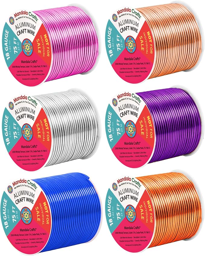 Mandala Crafts 18 GA Gold Blue Purple Assorted Anodized Aluminum Craft Wire | by MandalaCrafts