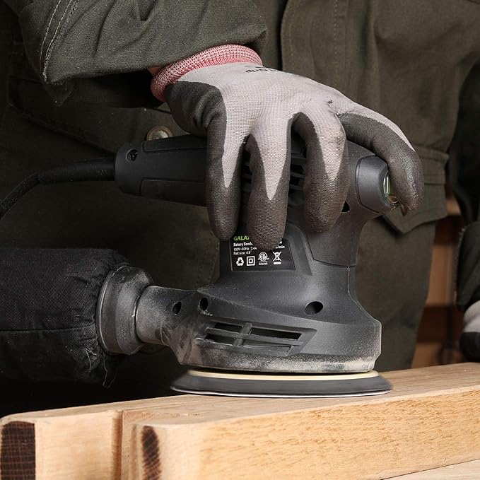 GALAX PRO 280W 13000OPM Max 6 Variable Speeds Orbital Sander with 15Pcs Sanding Discs, 5” electric Sander with Dust Collector for Sanding and Polishing
