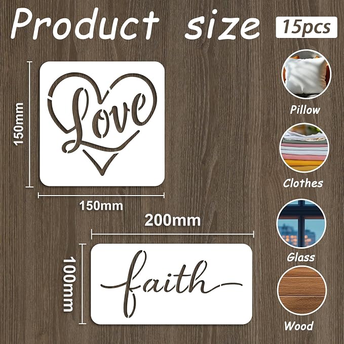 INFUNLY 15pcs Christian Stencil - Image 2