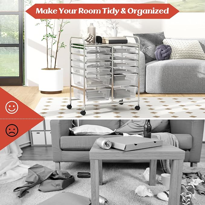 BECOMFORT 12-Drawer Rolling Cart - Image 8