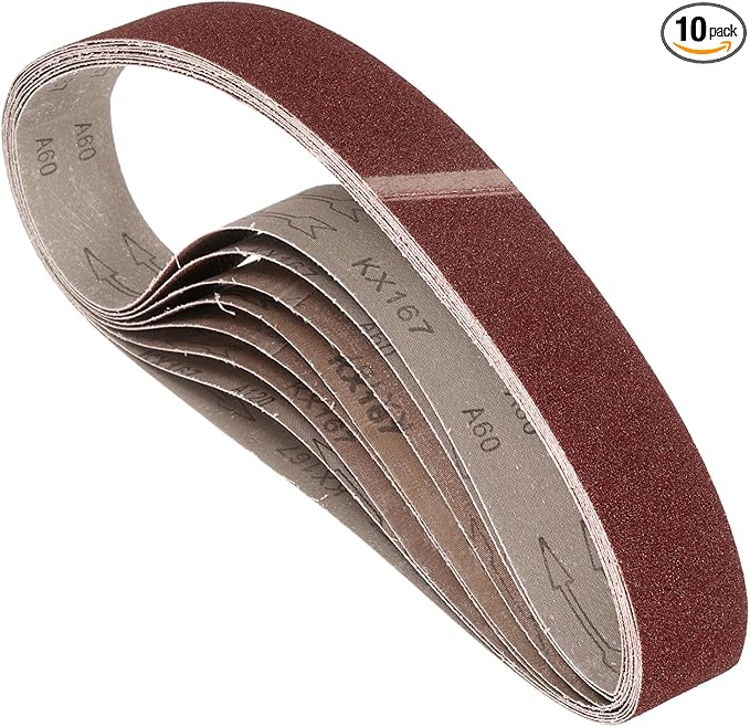 10 Pcs Sanding Belts 2 x 27 Inch 60 Grit Aluminum Oxide Abrasive Sandpaper for Belt Sander Metal Grinding Wood Working Weld Rust Removal