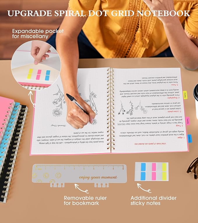 UEBZFOCS Dotted Notebook, Spiral Notebook Journal 8.5” x 11”, A4 Large Dot Grid - Image 5