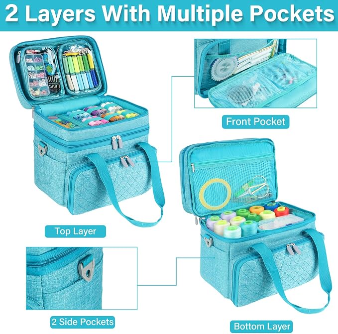 Sewing Accessories Organizer Bag, Double Layer Sewing Storage Bag - Image 2