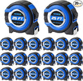Hoteam 20 Pcs Tape Measure with Fractions 1/8 Steel Measuring Tape Retractable Easy Read Measurement Tape Steel Power Tape Wide Blade Tape Measure (25FT 1 inch)