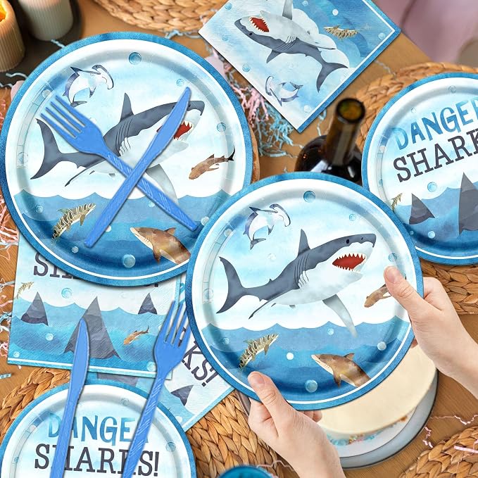 Shark Birthday Party Decorations, Tablecloth - Image 5