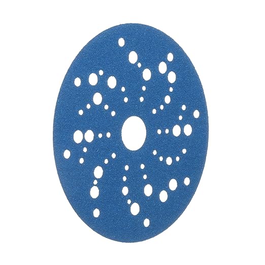 3M Hookit Blue Abrasive Discs 36157, Multi-Hole, 5 in, 80+ Grade, Pack of 50, Virtually Dust-Free, for Auto Sanding, Body Repair, Featheredging, Primer Sanding, Paint Preparation, E-Coat Sanding
