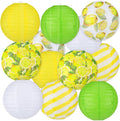 Panelee 12 Pcs Summer Lemon Party Decorations Paper Lanterns Round Hanging by Panelee