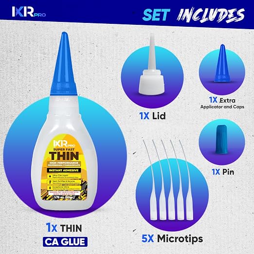 CA Glue Thin Viscosity Kit, 1.75 oz. Cyanoacrylate Glue, Super Glue - Image 2