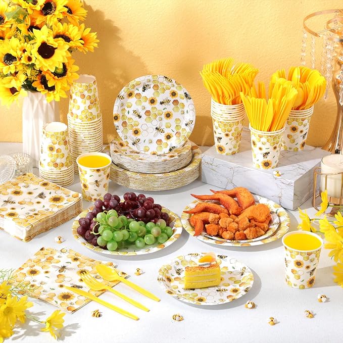 Pickmesh 400 Pcs Bee Sunflower Birthday Party Supplies Include Spring Summer - Image 6