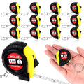 12 Pieces Small Tape Measure Keychains, 2 Inch Functional Mini Measures Keychains with Stable Slide Lock Pocket Portable Tape for Birthday Party Favors Gift Bag Fillers Prize 1 m/ 3 Ft