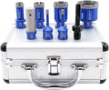 SHDIATOOL Diamond Core Drilling Bits Set for Porcelain Hole Saw Cutter for Tile Marble Ceramic Granite Kit 5/8-inch-11 8pieces