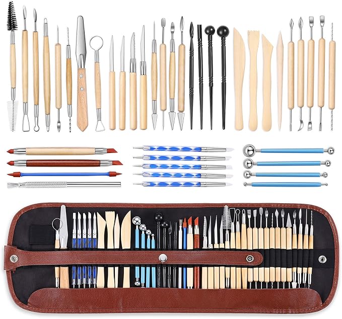 ISSEVE Pottery Clay Sculpting Tools 43Pcs Double Sided Ceramic Clay Carving by ISSEVE