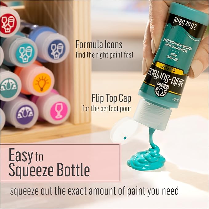 FolkArt Multi-Surface Satin Acrylic Paint in Assorted Colors, 16 oz, Classic - Image 11