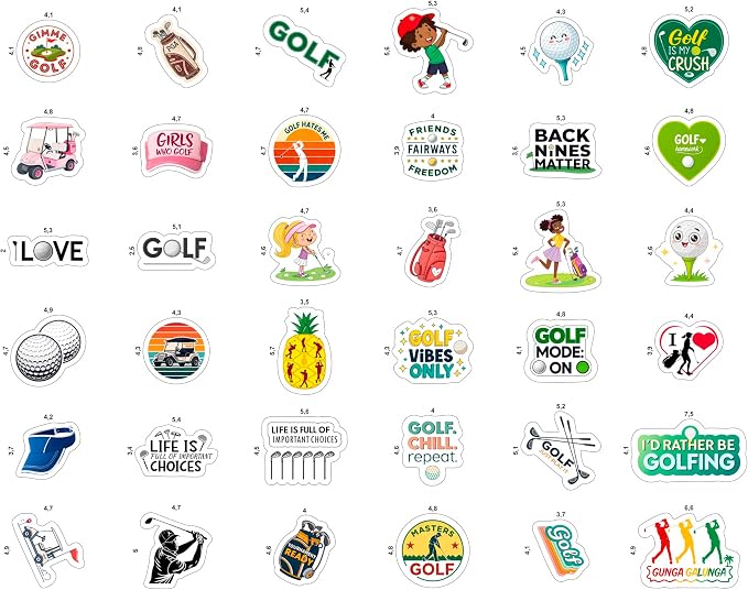 100Pcs Funny Golf Stickers for Water Bottle, Laptop - Image 3