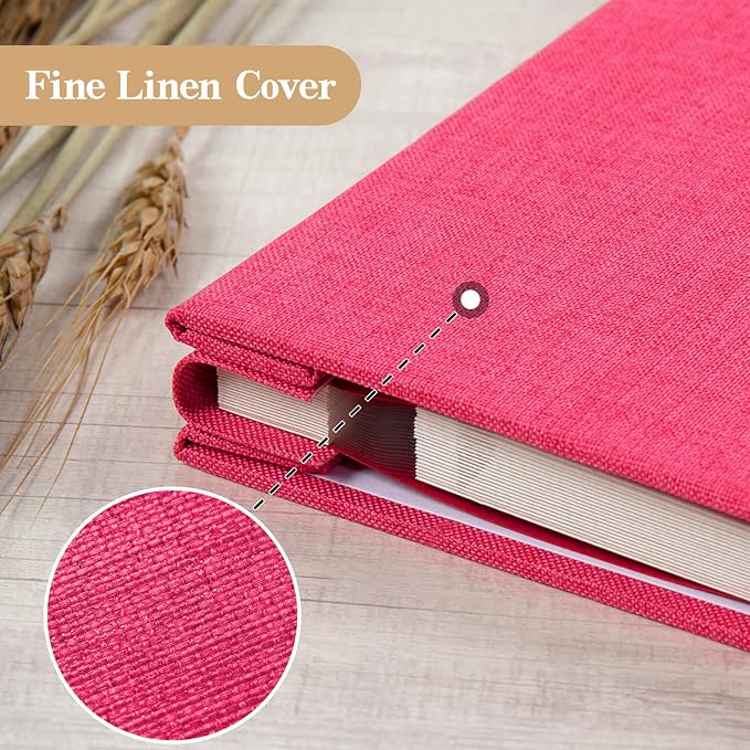 potricher Large Photo Album Self Adhesive 3x5 4x6 5x7 8x10 10x12 Pictures Linen - Image 5