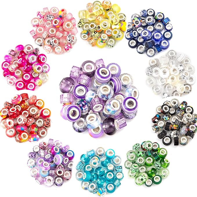 Zyehxed 220Pcs European Large Hole Craft Beads - Image 4