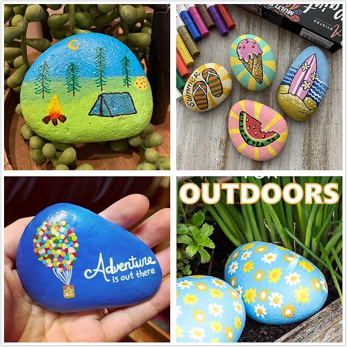 lifetop 50PCS Painting Rocks, Natural DIY Rocks Flat & Smooth Kindness Rocks - Image 7