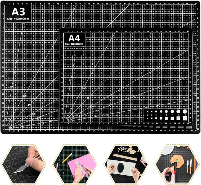 2 Pcs Large Cutting Mat Self Healing, Double Sided, Grid Line And Angles Help - Image 2