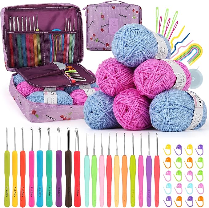Coopay Crochet Kit for Beginners, Protable Bag, Acrylic Yarn for Crocheting by Coopay