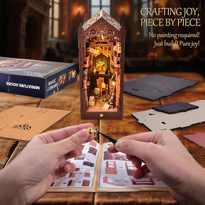 Book Nook DIY Miniature House Kit Adult Gift - Image 7