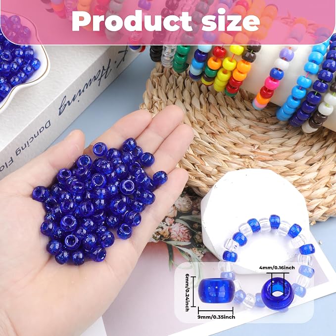 Plastic Pony Beads, for Bracelet, Hair Braiding, Friendship Bracelets, Jewelry - Image 2