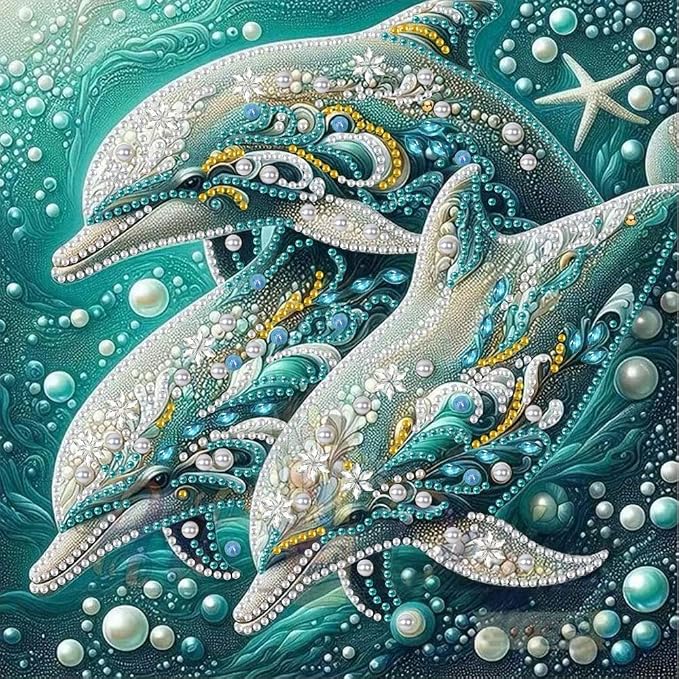 Dolphin Animal Diamond Art Kits by ZQEATRY