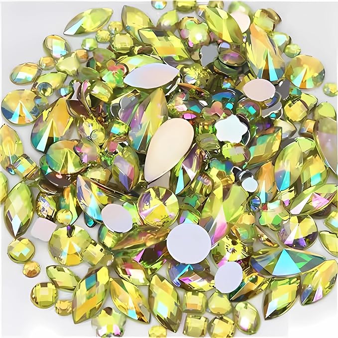Mixed 1400pcs AB Colour Gems Jewels Flatback Rhinestones, Face Art Gem Jewel by Unknown