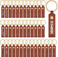 Wavyknot 100 Pcs PU Leather Keychain Blanks Bulk Laser Engraving Blanks by Wavyknot