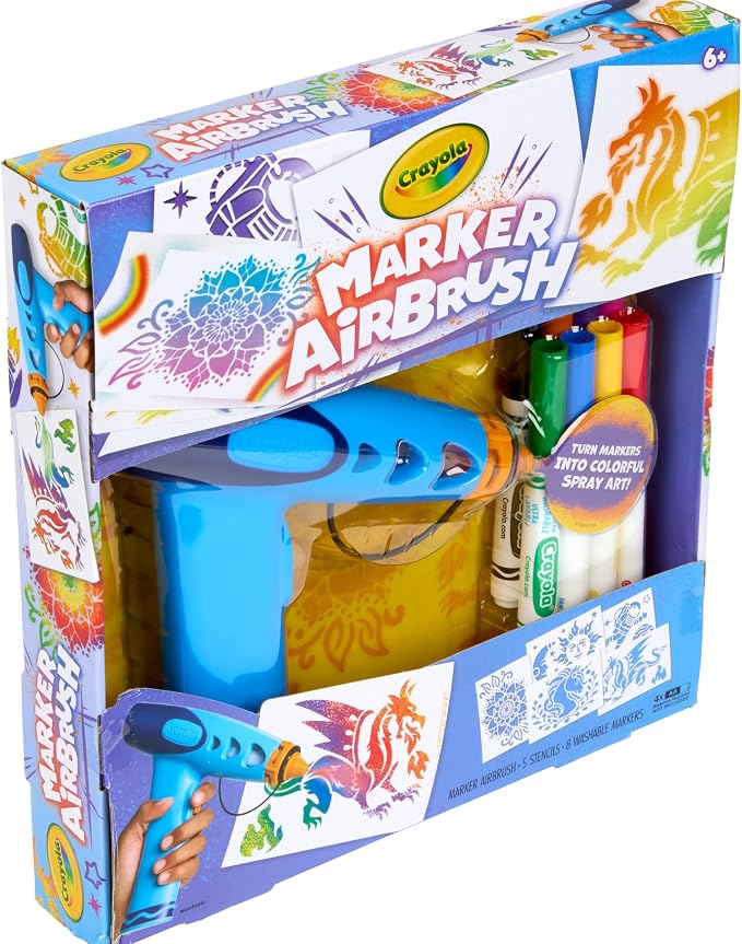 Crayola Marker Airbrush Spray Art Kit, Battery-Powered Sprayer - Image 5