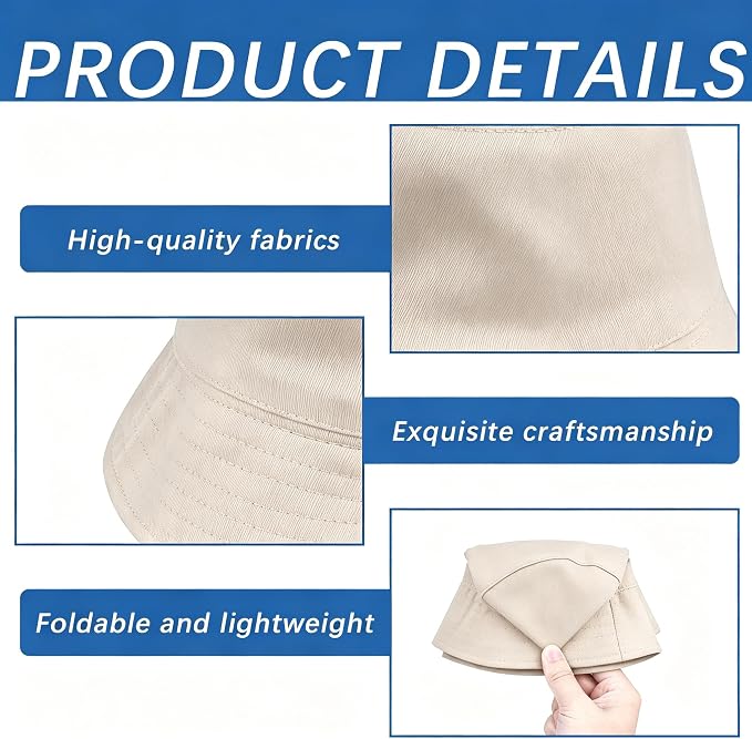Bucket Hats Bulk Solid Color DIY Blank Hat Bucket Hats - Image 2