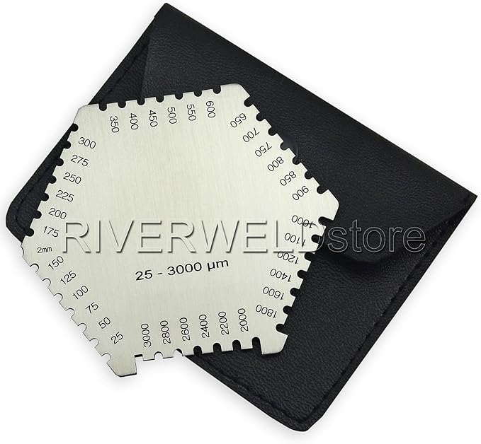 RIVERWELD Hexagonal Wet Film Comb Thickness Gauge Card 25-3000 um Measurement Thickness for Paint and Coating