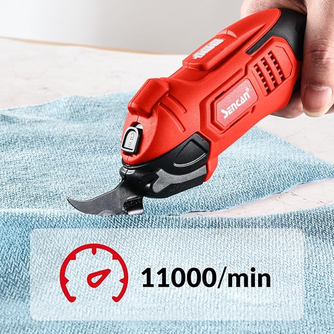 Electric Scissors for Cutting Fabric, Cardboard & Plastic, Sewing Crafting Cardboard Heavy Duty Corded Shears Cutting Tool with 1 tungsten steel cutter head