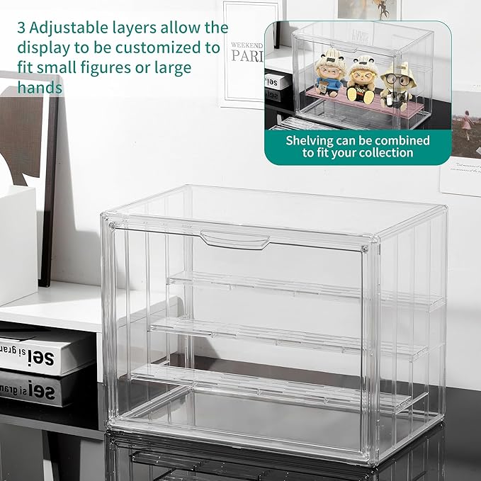 Attelite Acrylic Display Case, Upgrade 4 Tiers Clear Display Case - Image 4