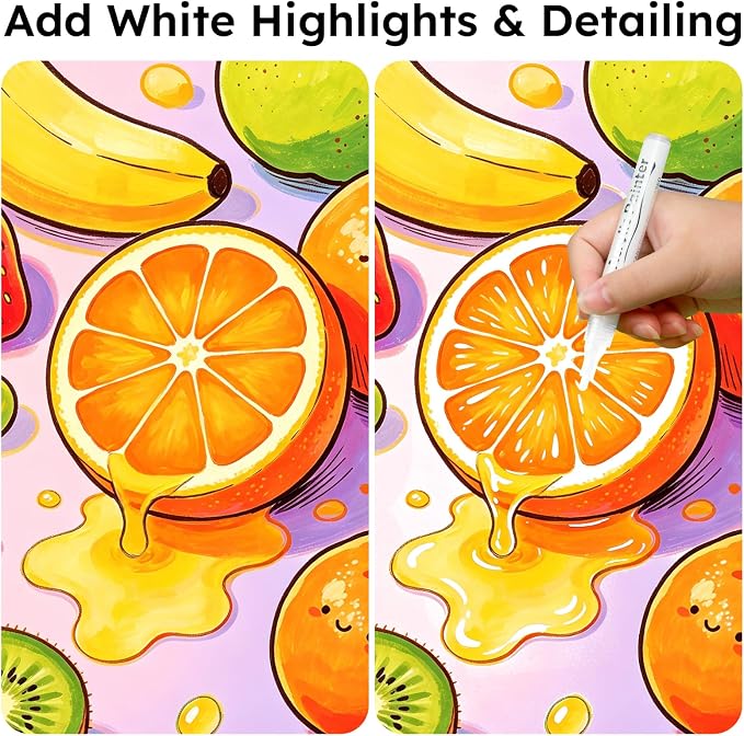 AKARUED White Acrylic Paint Markers, 8 Pack Acrylic White Paint Pen Sets - Image 2