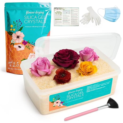 LotFancy 2.5 LBS Silica Gel Flower Drying, Reusable Color Indicating Silica by LotFancy