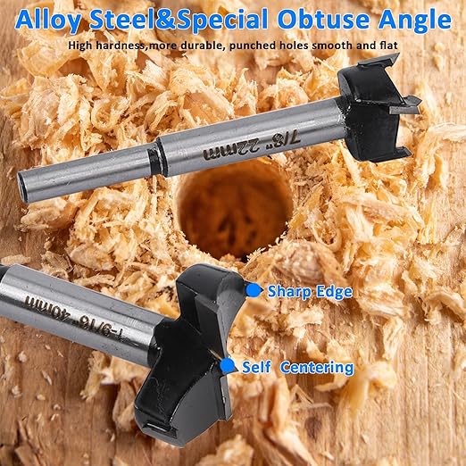 Forstner Bit Set for Woodworking 10PCS Wood Drill Bit Set Hole Saw Woodworking Tools Carbide Tipped Forstner Bits for Hard Wood Plastic Plywood MDF
