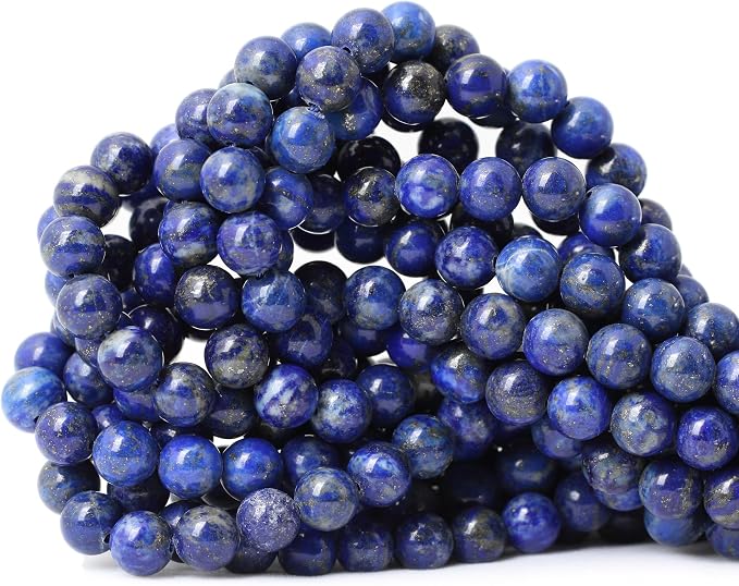 45PCS 8mm Natural Lapis Lazuli Gemstone Round Loose Beads by CHEAVIAN